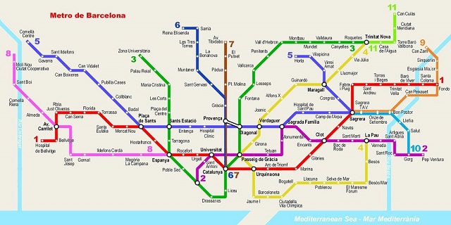 Mapa metra w Barcelonie