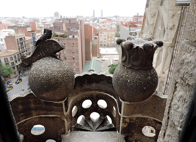 Widoki z balkonika Wieży Narodzenia, Sagrada Familia